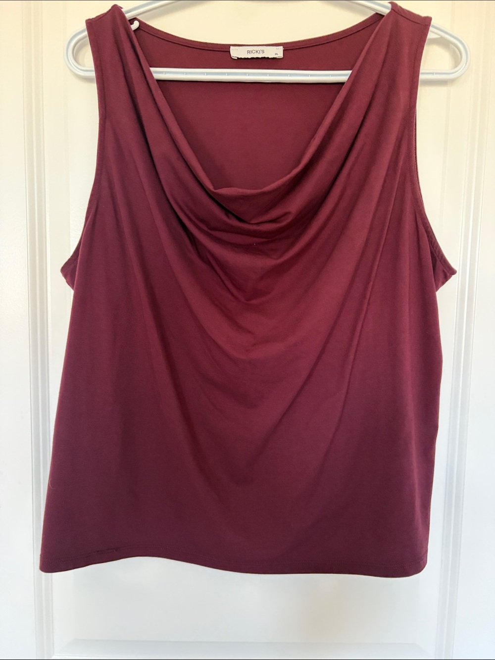 Ricki's Draped Cowl Neck Sleeveless Cami - Wine
